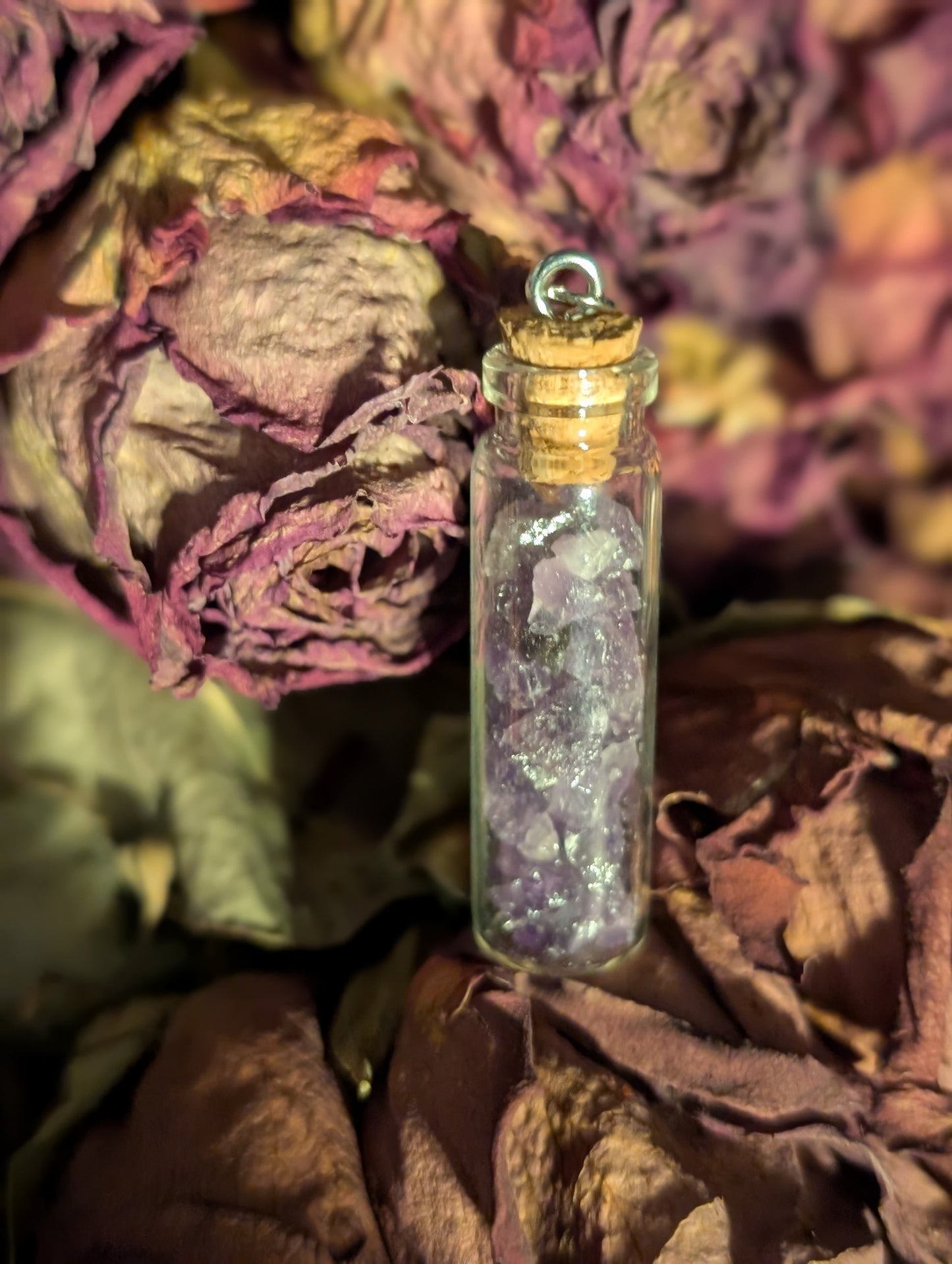 CRUSHED AMETHYST VIAL NECKLACE