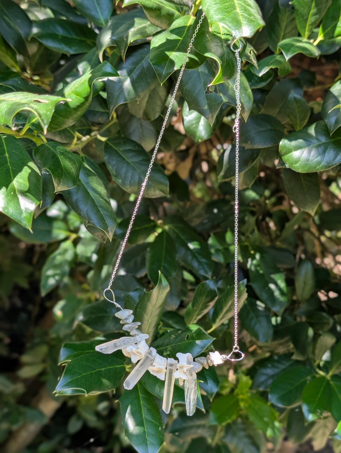 Possum spine crystal necklace #2