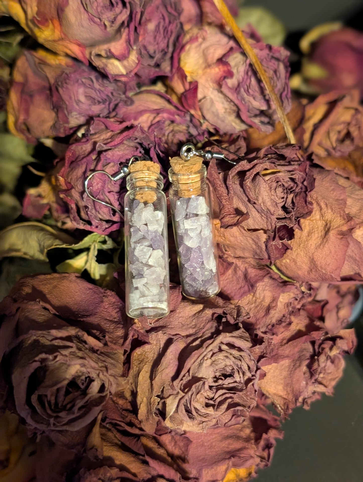 CRUSHED AMETHYST VIAL Earrings