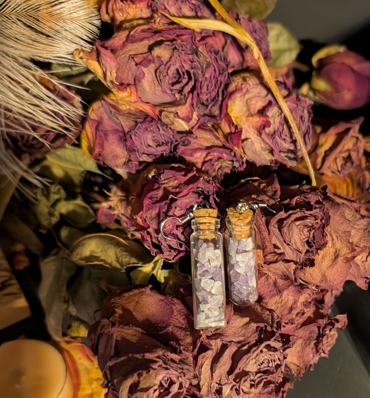 CRUSHED AMETHYST VIAL Earrings