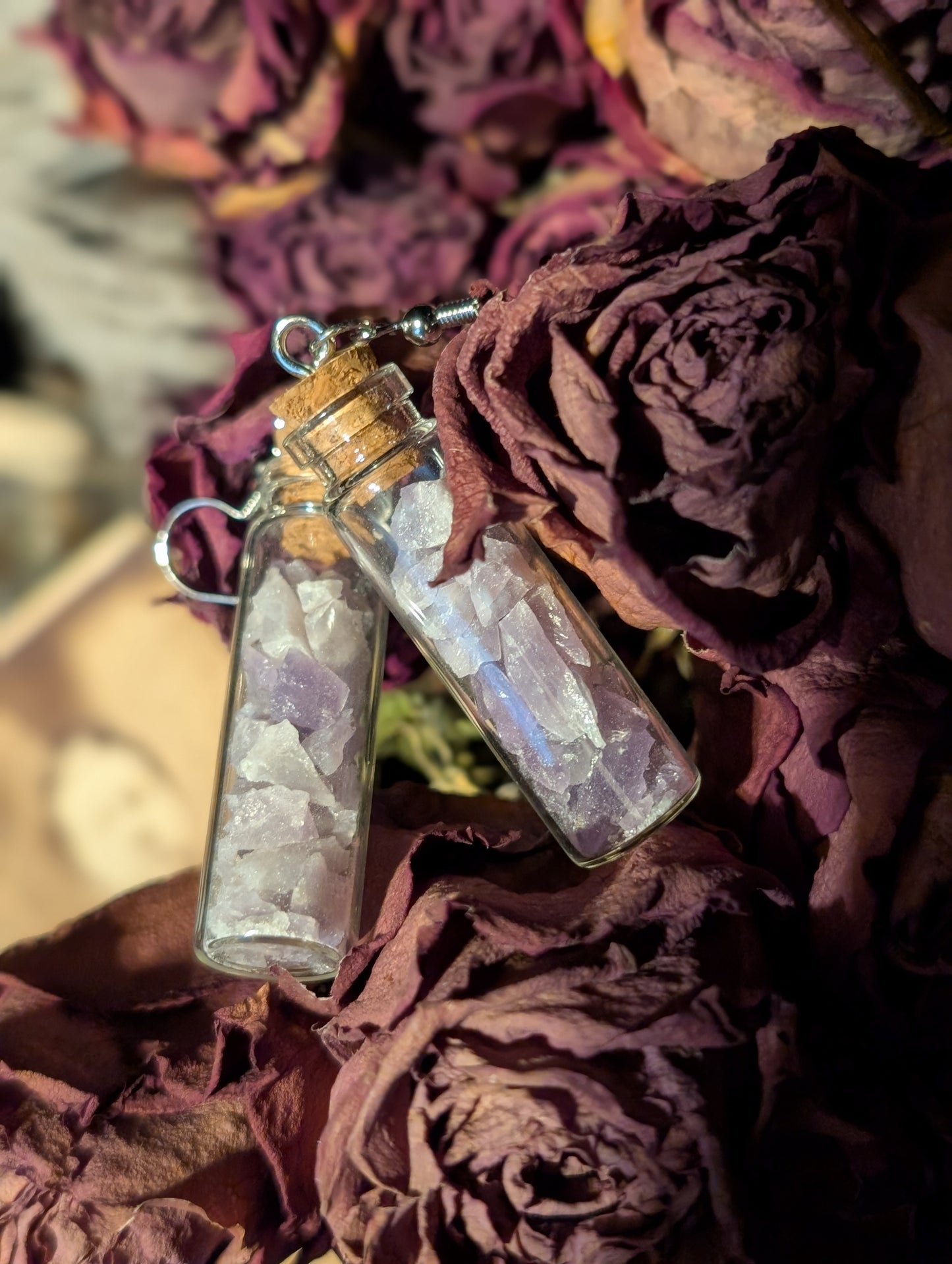 CRUSHED AMETHYST VIAL Earrings