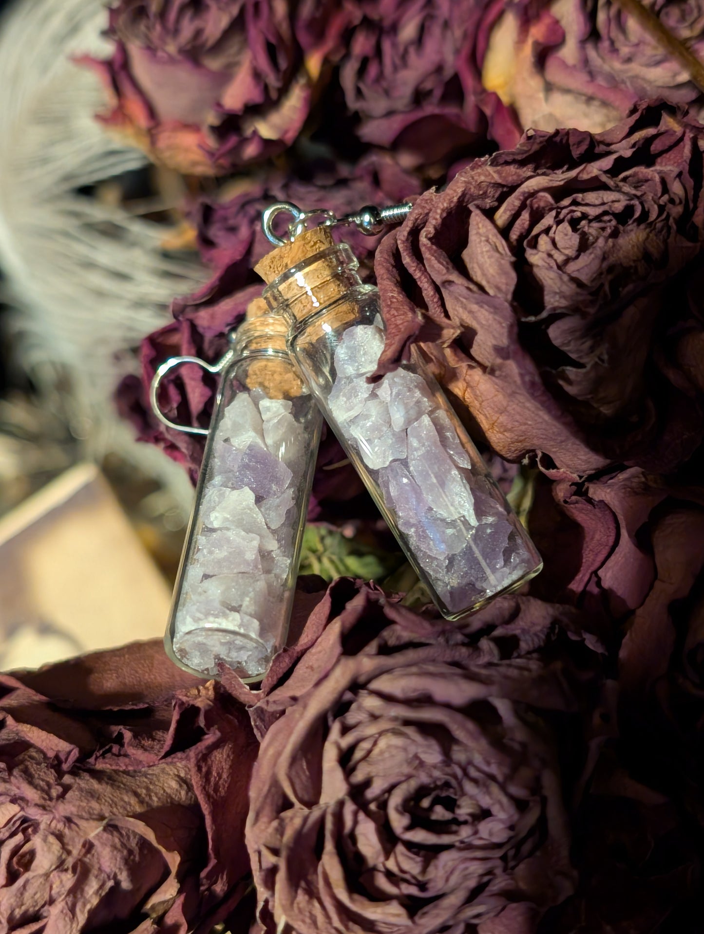 CRUSHED AMETHYST VIAL Earrings