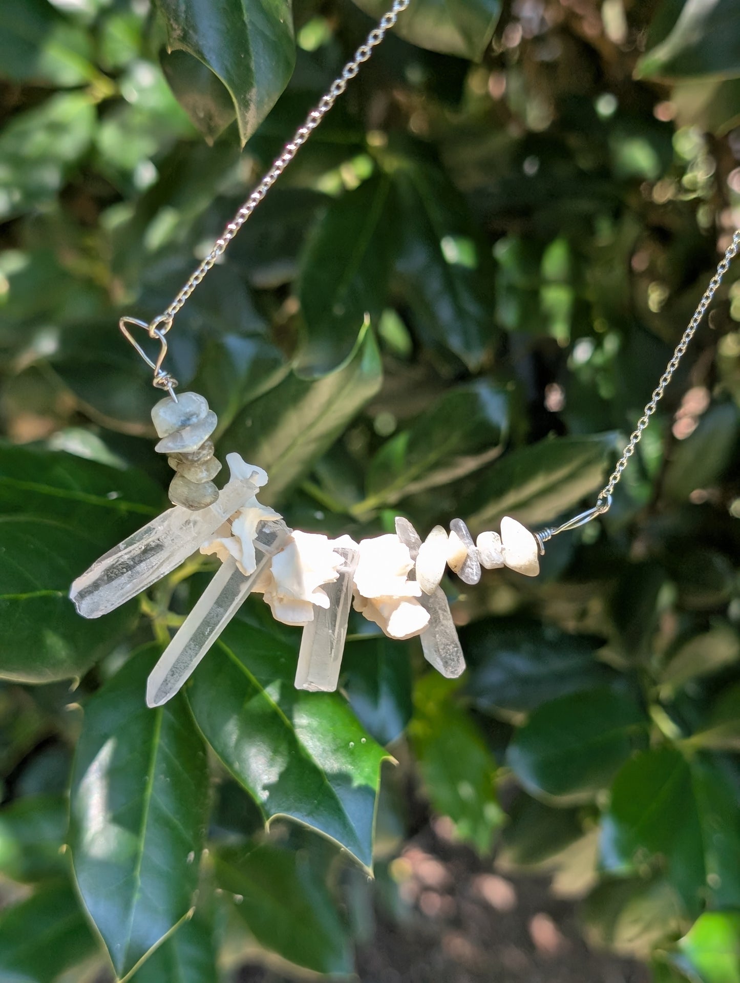 Possum spine crystal necklace #2