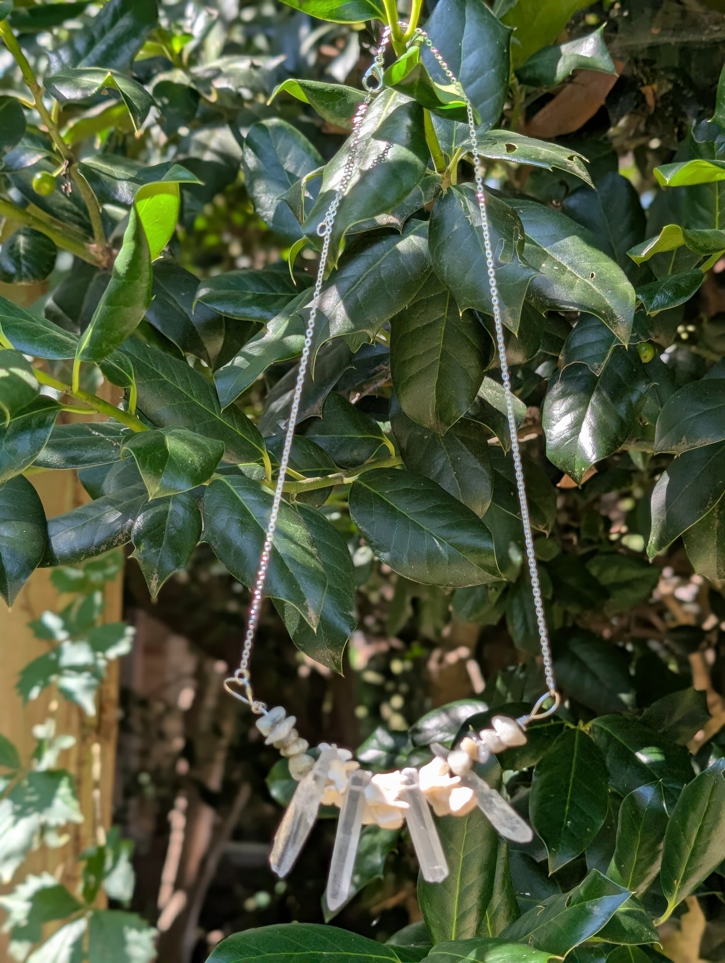 Possum spine crystal necklace #2