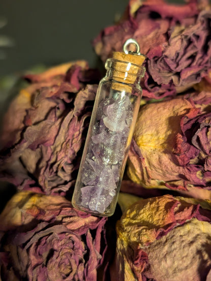 CRUSHED AMETHYST VIAL NECKLACE