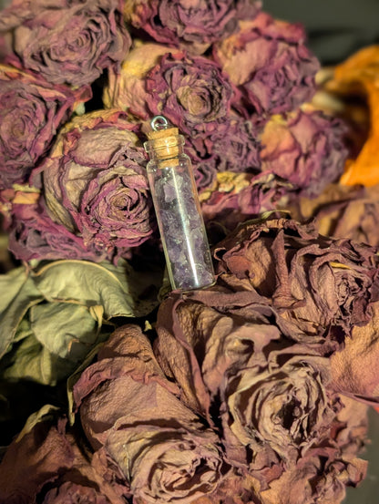 CRUSHED AMETHYST VIAL NECKLACE