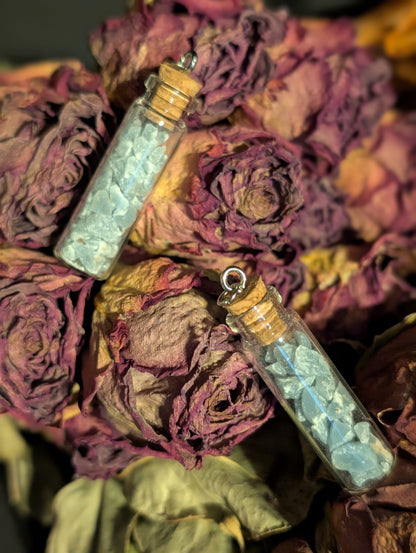 CRUSHED BLUE LACE AGATE VIAL NECKLACE