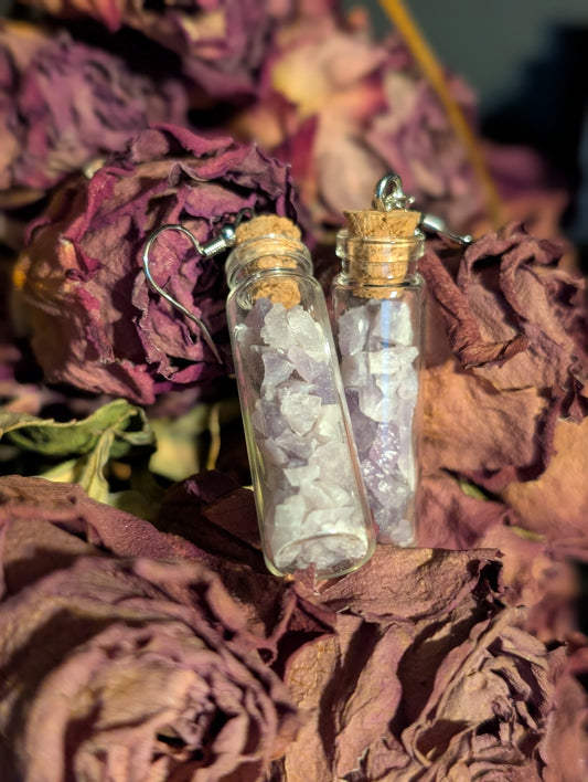 CRUSHED AMETHYST VIAL Earrings