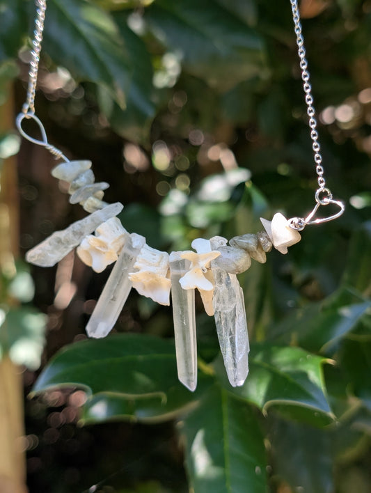 Possum spine crystal necklace #2